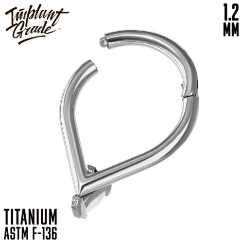 Кольцо-кликер Rain Drop opal 17 1.2 мм (16 G) фото 2